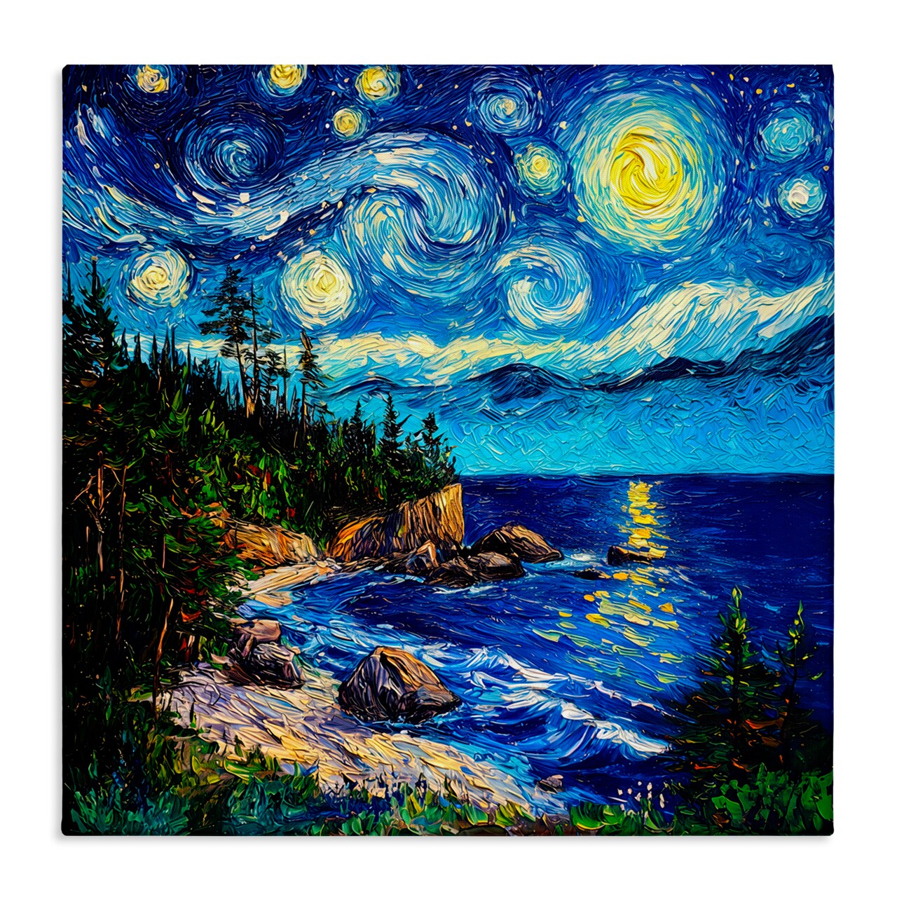 Stupell Industries Acadia National Park Post Impressionist Canvas, design by Wumples
